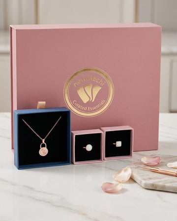 Premium bracelet necklace and 2 rings combo set